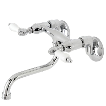 Kingston Brass KS516C Two-Handle Wall Mount Bathroom Faucet, Polished Chrome KS516C